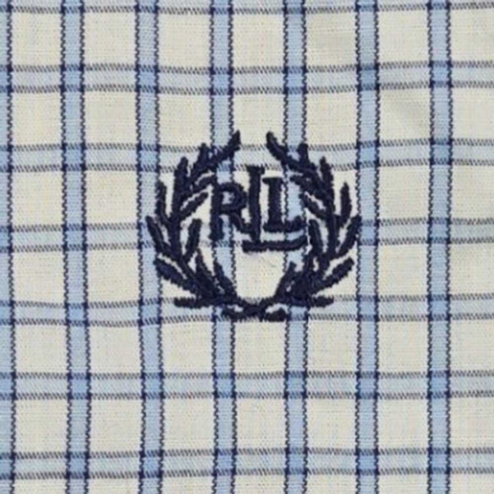 Lauren Ralph Lauren Button Down Kids Plaid Heritage Blue White size 12 - Picture 3 of 7